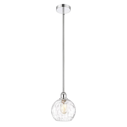 Innovations Athens Water Glass 8in 1-Light Mini Pendant | Industrial Polished Chrome Steel and Clear Water Glass | Kitchen | Model 616-1S-PC-G1215-8-LED
