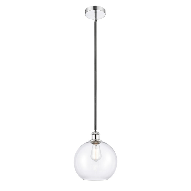 Innovations Athens 10in 1-Light Mini Pendant | Industrial Polished Chrome Steel and Clear Glass | Kitchen Island & Dining Room | Model 616-1S-PC-G122-10