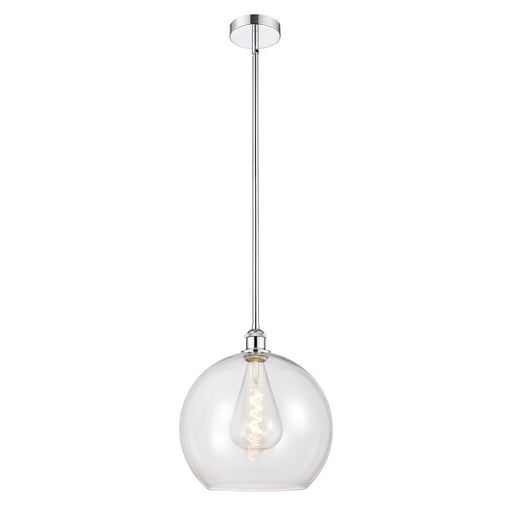 Innovations Athens 14in 1-Light Pendant | Industrial Polished Chrome Steel and Clear Glass | Kitchen Island & Dining Room | Model 616-1S-PC-G122-14-LED