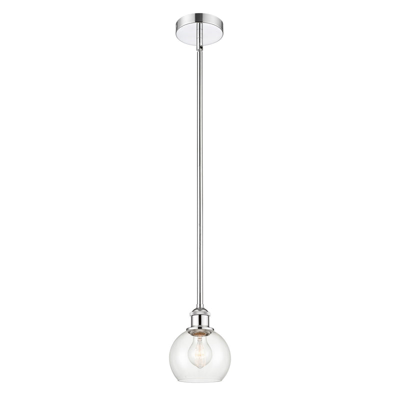 Innovations Athens 6in 1-Light Mini Pendant | Industrial Polished Chrome Steel and Clear Glass | Kitchen Island & Dining Room | Model 616-1S-PC-G122-6