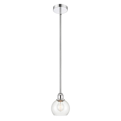 Innovations Athens 6in 1-Light Mini Pendant | Industrial Polished Chrome and Clear Glass | Kitchen Island & Dining Room | Model 616-1S-PC-G122-6-LED