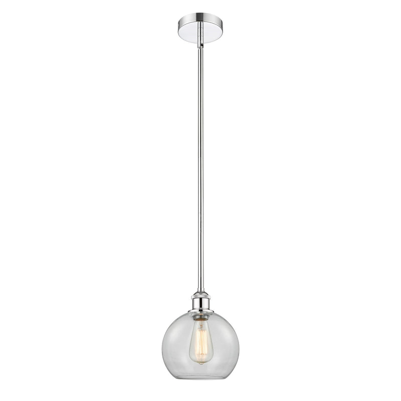 Innovations Athens 8in 1-Light Mini Pendant | Industrial Polished Chrome Steel and Clear Glass | Kitchen Island & Dining Room | 8 | Model 616-1S-PC-G122-8