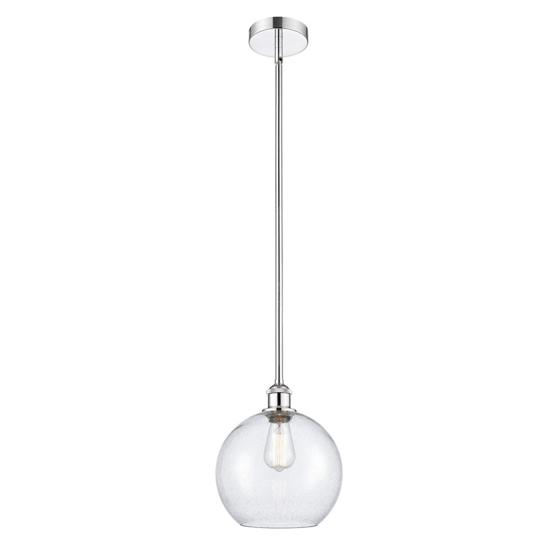 Innovations Athens 10in 1-Light Mini Pendant | Industrial Polished Chrome Steel and Seedy Glass | Kitchen Island & Dining Room | Model 616-1S-PC-G124-10