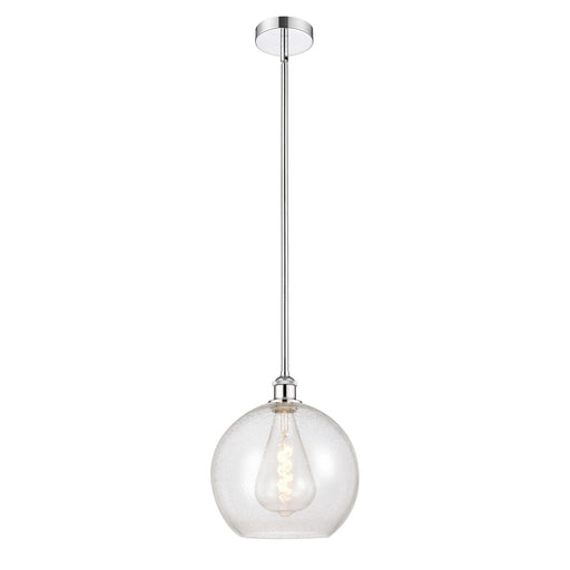 Innovations Athens 12in 1-Light Mini Pendant | Industrial Polished Chrome Steel and Seedy Glass | Kitchen Island & Dining Room | Model 616-1S-PC-G124-12