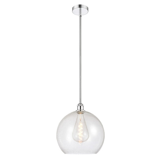 Innovations Athens 14in 1-Light Pendant | Industrial Polished Chrome Steel and Seedy Glass | Kitchen Island & Dining Room | Model 616-1S-PC-G124-14