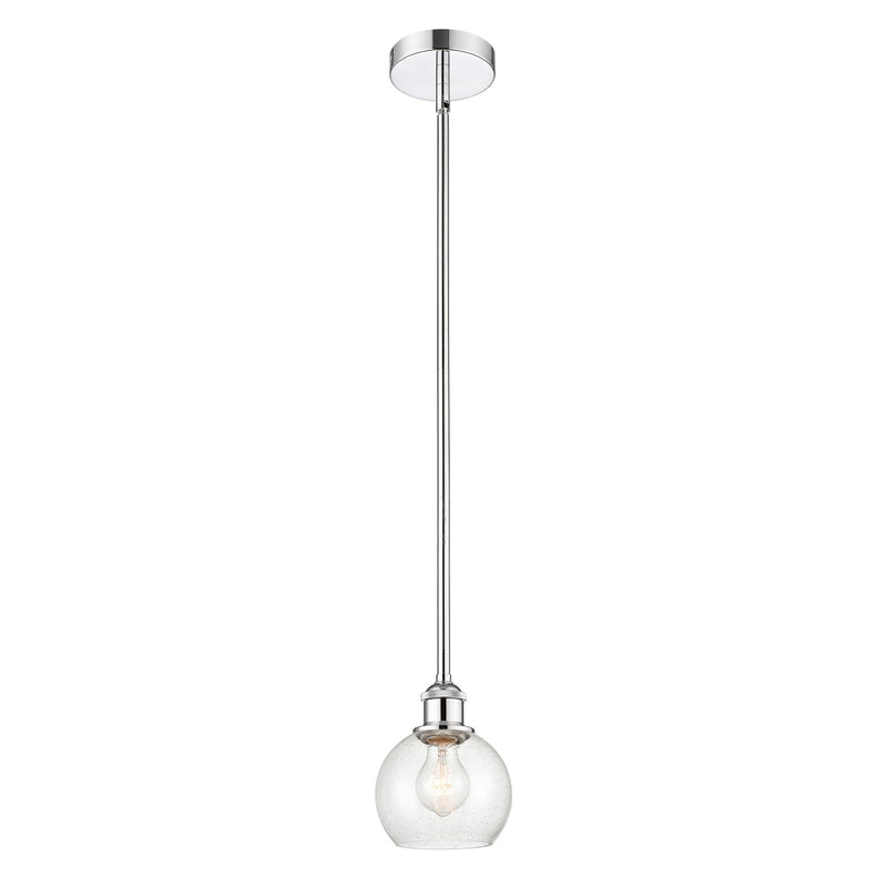 Innovations Athens 6in 1-Light Mini Pendant | Industrial Polished Chrome Steel and Seedy Glass | Kitchen Island & Breakfast Bar | Model 616-1S-PC-G124-6