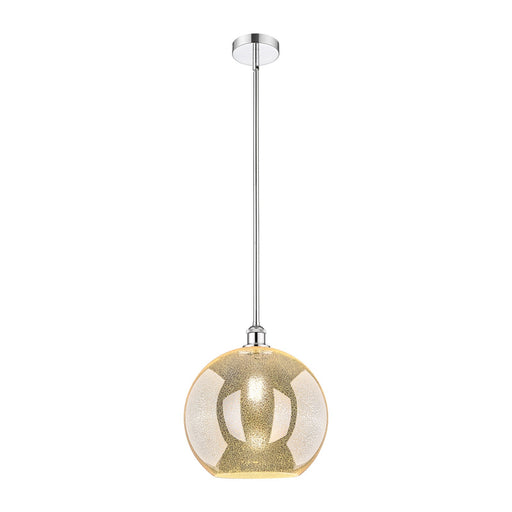 Innovations Athens 12in 1-Light Mini Pendant | Industrial Polished Chrome and Mercury Glass | Kitchen Island & Dining Room | Model 616-1S-PC-G128-12