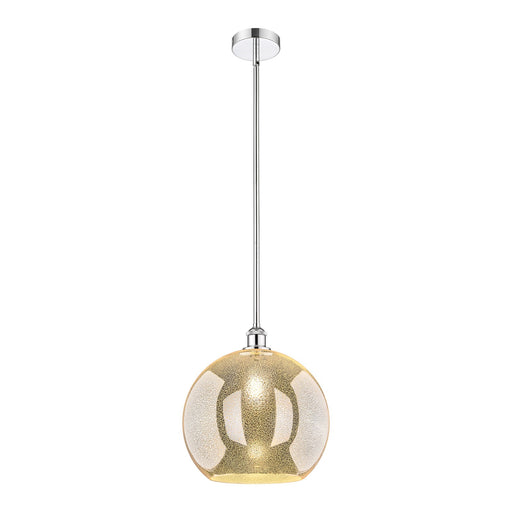 Innovations Athens 14in 1-Light Pendant | Industrial Polished Chrome Steel and Mercury Glass | Kitchen Island & Dining Room | Model 616-1S-PC-G128-14