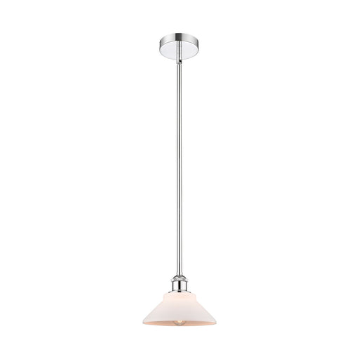Innovations Orwell 8.38in 1-Light Mini Pendant | Industrial Polished Chrome Steel and Matte White Glass | Kitchen Island & | Model 616-1S-PC-G131-LED