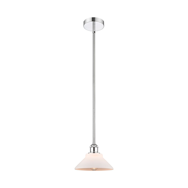 Innovations Orwell 8.38in 1-Light Mini Pendant | Industrial Polished Chrome Steel and Matte White Glass | Kitchen Island & | Model 616-1S-PC-G131-LED