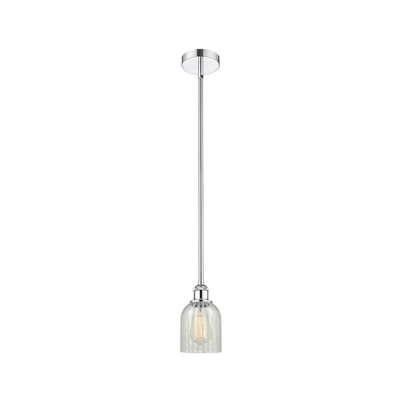 Innovations Caledonia 5in 1-Light Mini Pendant | Industrial Polished Chrome Steel and Mouchette Glass | Kitchen Island & Dining | Model 616-1S-PC-G2511