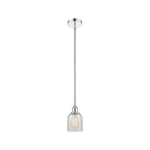 Innovations Caledonia 5in 1-Light Mini Pendant | Industrial Polished Chrome Steel and Mouchette Glass | Kitchen Island & Dining | Model 616-1S-PC-G2511