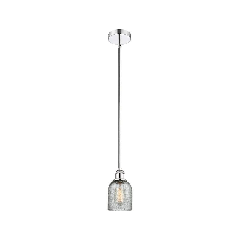 Innovations Caledonia 5in 1-Light Mini Pendant | Industrial Polished Chrome and Charcoal Glass | Kitchen Island & Dining Room | Model 616-1S-PC-G257-LED