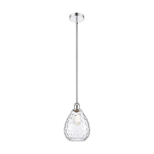 Innovations Waverly 8in 1-Light Mini Pendant | Industrial Polished Chrome Steel and Clear Glass | Kitchen Island & Dining Room | Model 616-1S-PC-G372