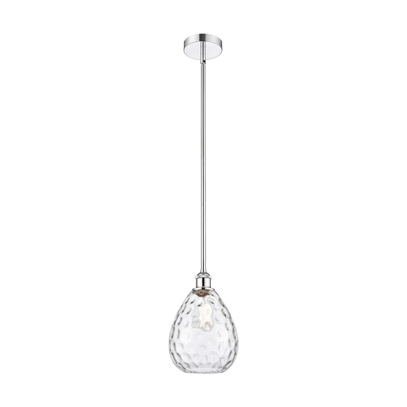 Innovations Waverly 8in 1-Light Mini Pendant | Industrial Polished Chrome Steel and Clear Glass | Kitchen Island & Dining Room | Model 616-1S-PC-G372-LED