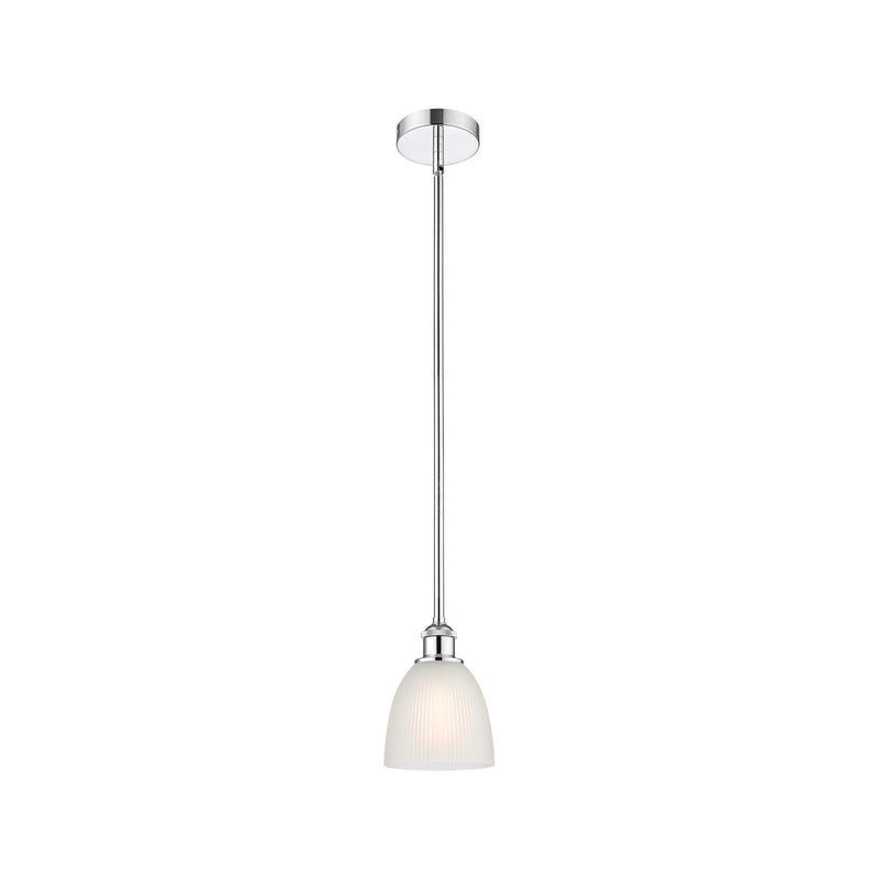 Innovations Castile 6in 1-Light Mini Pendant | Industrial Polished Chrome Steel and White Glass | Kitchen Island & Dining Room | 6 | Model 616-1S-PC-G381