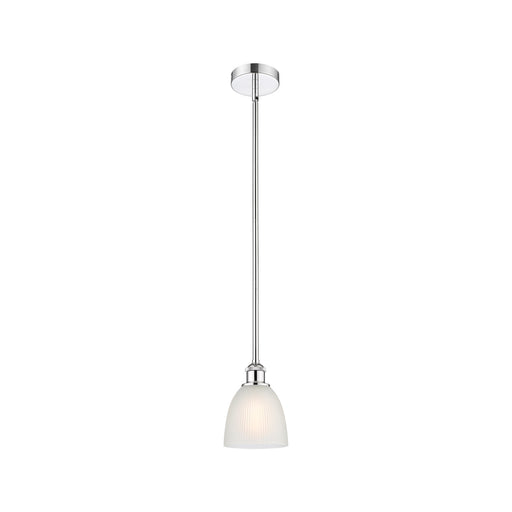 Innovations Castile 6in 1-Light Mini Pendant | Industrial Polished Chrome Steel and White Glass | Kitchen Island & Dining Room | 6 | Model 616-1S-PC-G381
