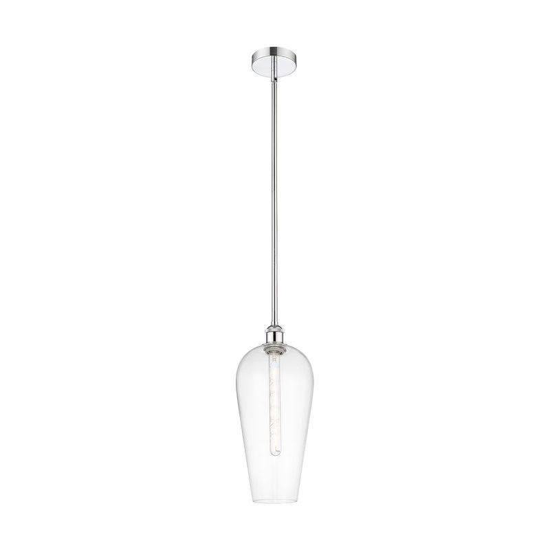 Innovations Chelsea 8in 1-Light Mini Pendant | Industrial Polished Chrome Steel and Clear Glass | Kitchen Island & Dining Room | Model 616-1S-PC-G456-8CL
