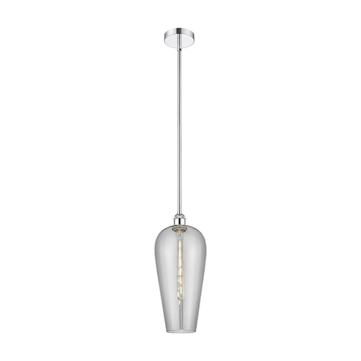 Innovations Chelsea 8in 1-Light Mini Pendant | Industrial Polished Chrome Steel and Light Smoke Glass | Kitchen Island & Dining | Model 616-1S-PC-G456-8SM