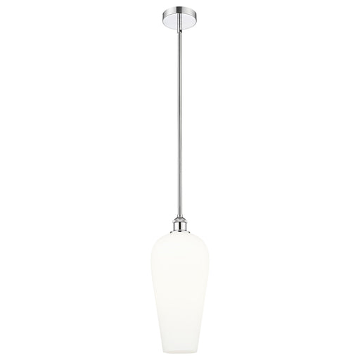 Innovations Chelsea 8in 1-Light Mini Pendant | Industrial Polished Chrome and White Glass | Kitchen Island & Dining Room | 8 x | Model 616-1S-PC-G456-8WH