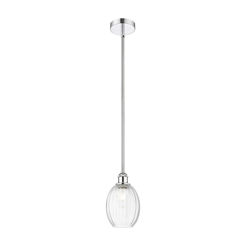 Innovations Preston Bulb 6.25in 1-Light Mini Pendant | Industrial Polished Chrome and Clear Glass | Kitchen Island & Dining | Model 616-1S-PC-G459-6CL