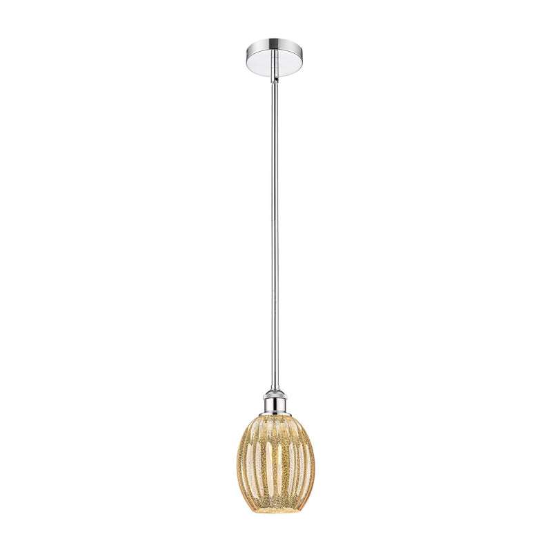 Innovations Preston Bulb 6in 1-Light Mini Pendant | Industrial Polished Chrome Steel and Mercury Glass | Kitchen Island & | Model 616-1S-PC-G459-6ME