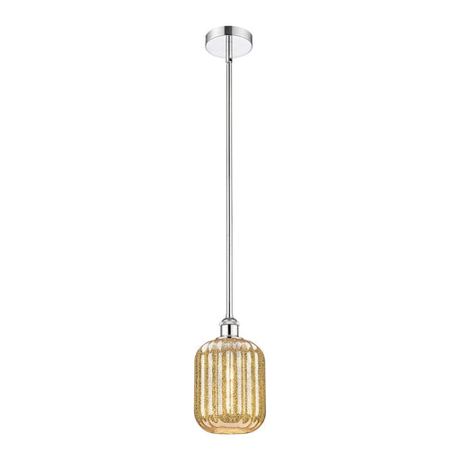 Innovations Preston Cylinder 6.75in 1-Light Mini Pendant | Industrial Polished Chrome Steel and Mercury Glass | Kitchen Island | Model 616-1S-PC-G460-7ME