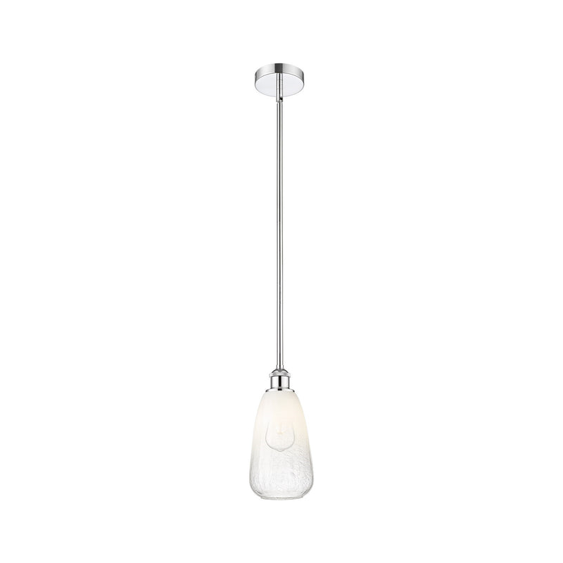 Innovations Brookhaven Almond 6in 1-Light Mini Pendant | Industrial Polished Chrome Steel and Opal Glass | Kitchen Island & | Model 616-1S-PC-G480-6OP