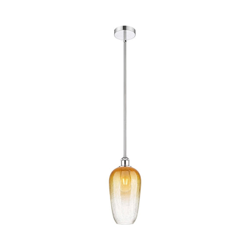 Innovations Brookhaven Flute 7in 1-Light Mini Pendant | Industrial Polished Chrome Steel and Amber Glass | Kitchen Island & | Model 616-1S-PC-G484-7AM