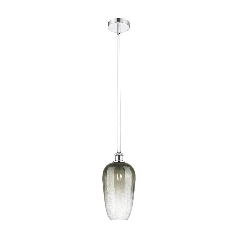 Innovations Brookhaven Flute 7in 1-Light Mini Pendant | Industrial Polished Chrome Steel and Matte Black Glass | Kitchen Island | Model 616-1S-PC-G484-7SL