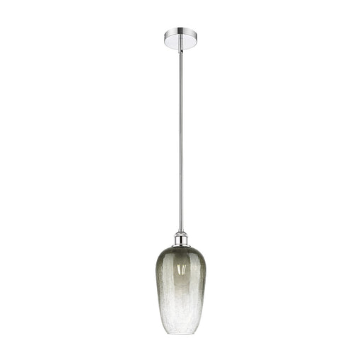Innovations Brookhaven Flute 7in 1-Light Mini Pendant | Industrial Polished Chrome Steel and Matte Black Glass | Kitchen Island | Model 616-1S-PC-G484-7SL
