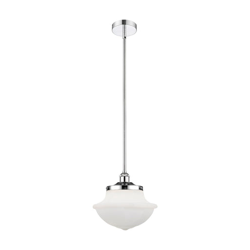 Innovations Oxford 12in 1-Light Mini Pendant | Industrial Polished Chrome and Matte White Frosted Glass | Kitchen Island & Dining | Model 616-1S-PC-G541
