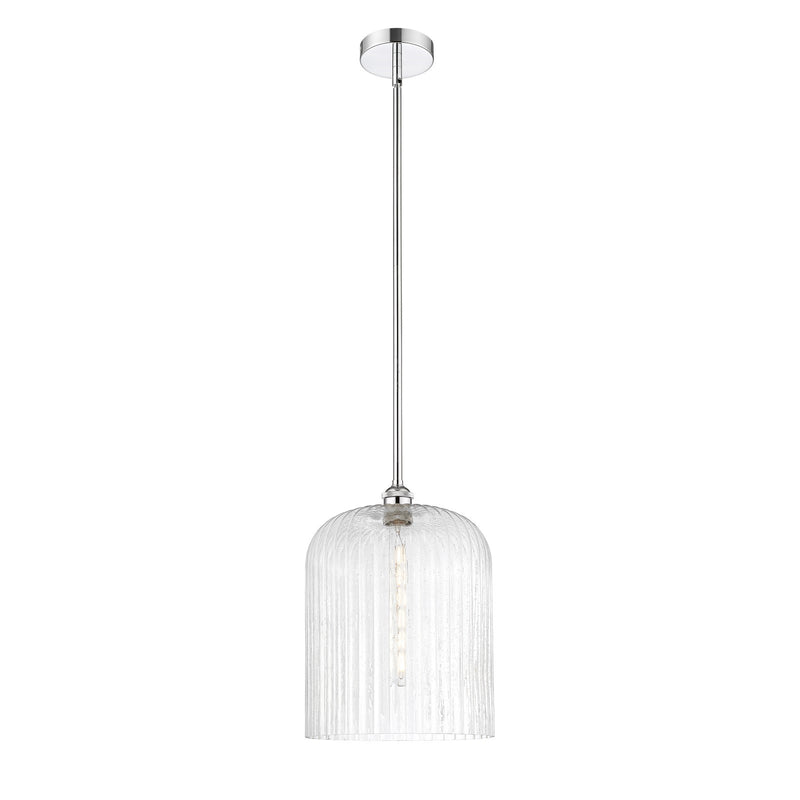Innovations Bridal Veil 5in 1-Light Mini Pendant | Art Nouveau Polished Chrome Steel and Seedy Ribbed Glass | Kitchen Island | Model 616-1S-PC-G559-12SDY