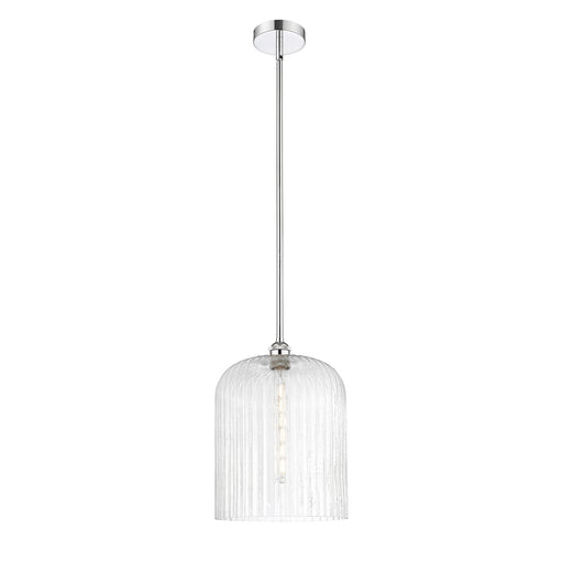 Innovations Bridal Veil 5in 1-Light Mini Pendant | Art Nouveau Polished Chrome Steel and Seedy Ribbed Glass | Kitchen Island | Model 616-1S-PC-G559-12SDY