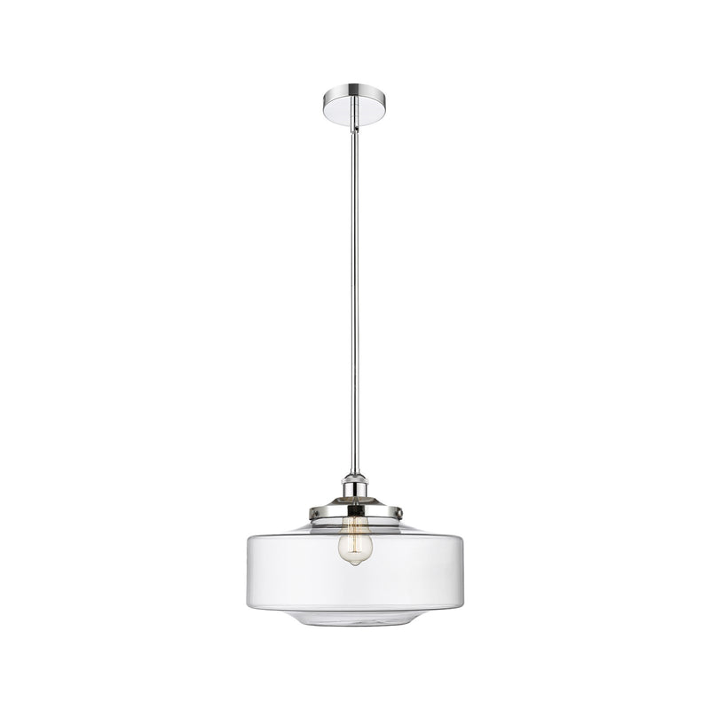 Innovations Bridgeton 16in 1-Light Mini Pendant | Traditional Polished Chrome and Clear Glass | Kitchen Island & Dining Room | Model 616-1S-PC-G692-16