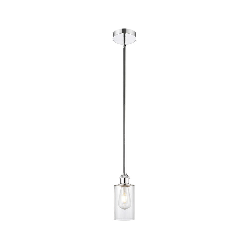 Innovations Clymer 4in 1-Light Mini Pendant | Art Nouveau Transitional Polished Chrome and Clear Glass | Kitchen Island & | Model 616-1S-PC-G802-LED