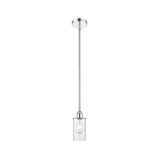 Innovations Clymer 4in 1-Light Mini Pendant | Art Nouveau Transitional Polished Chrome and Clear Glass | Kitchen Island & | Model 616-1S-PC-G802-LED