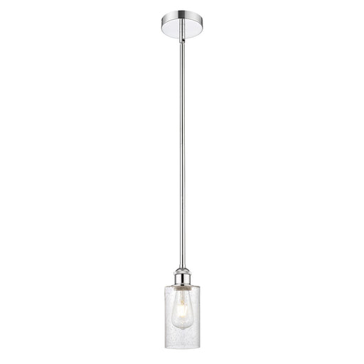 Innovations Lighting Clymer 4in 1-Light Mini Pendant | Art Nouveau Polished Chrome Steel and Seedy Glass | Kitchen Island & Dining | Model 616-1S-PC-G804