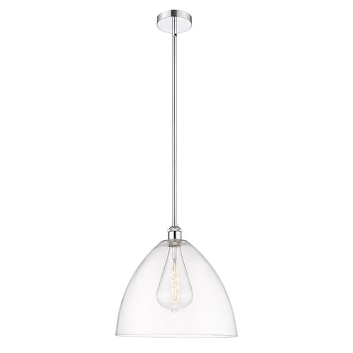 Innovations Bristol 16in 1-Light Pendant | Industrial Polished Chrome Steel and Clear Glass | Kitchen Island & Dining Room | 16 | Model 616-1S-PC-GBD-162
