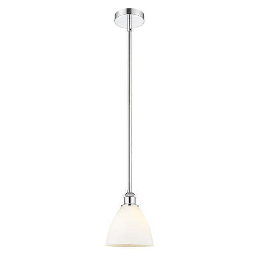 Innovations Bristol 8in 1-Light Mini Pendant | Industrial Polished Chrome Steel and Matte White Glass | Kitchen Island & Dining | Model 616-1S-PC-GBD-751