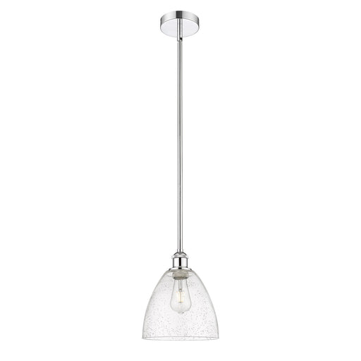 Innovations Bristol 9in 1-Light Mini Pendant | Industrial Polished Chrome Steel and Seedy Glass Dome | Kitchen Island & Dining | Model 616-1S-PC-GBD-94