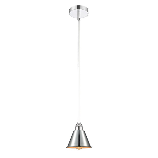 Innovations Smithfield 1-Light Mini Pendant | Industrial Farmhouse Polished Chrome Steel and Metal Shade | Kitchen Island & Dining | Model 616-1S-PC-M8