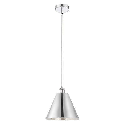 Innovations Berkshire 12in 1-Light Mini Pendant | Industrial Polished Chrome Steel and Metal | Kitchen Island & Dining | Model 616-1S-PC-MBC-12-PC-LED