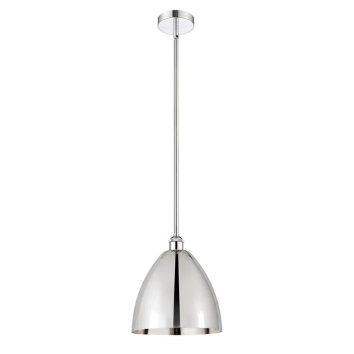 Innovations Bristol 12in 1-Light Mini Pendant | Industrial Farmhouse Polished Chrome Steel and Metal Shade | Kitchen Island & | Model 616-1S-PC-MBD-12-PC