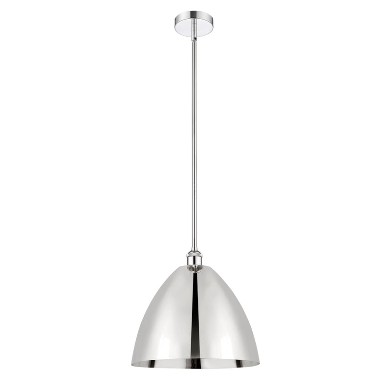 Innovations Bristol 16in 1-Light Mini Pendant | Industrial Farmhouse Polished Chrome Steel and Metal Shade | Kitchen | Model 616-1S-PC-MBD-16-PC-LED