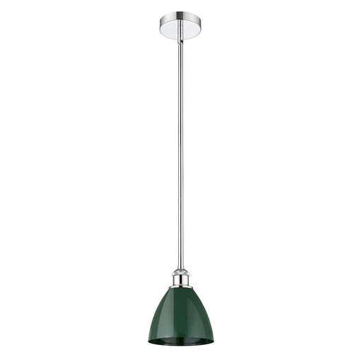Innovations Plymouth 1-Light Mini Pendant | Industrial Farmhouse Polished Chrome and Matte Green Metal | Kitchen Island & | Model 616-1S-PC-MBD-75-GR