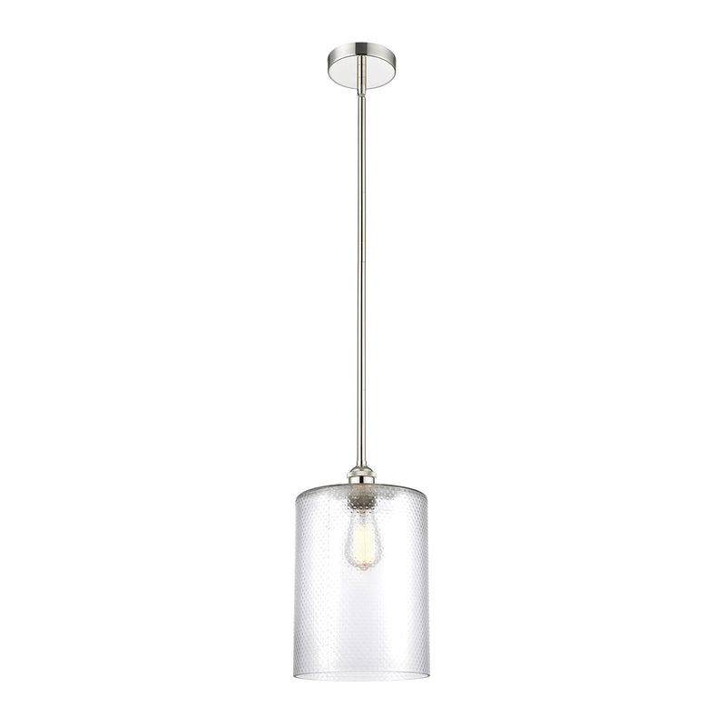 Innovations Cobbleskill 9in 1-Light Mini Pendant | Art Nouveau Polished Nickel and Clear Glass | Kitchen Island & Dining Room | Model 616-1S-PN-G112-L-LED