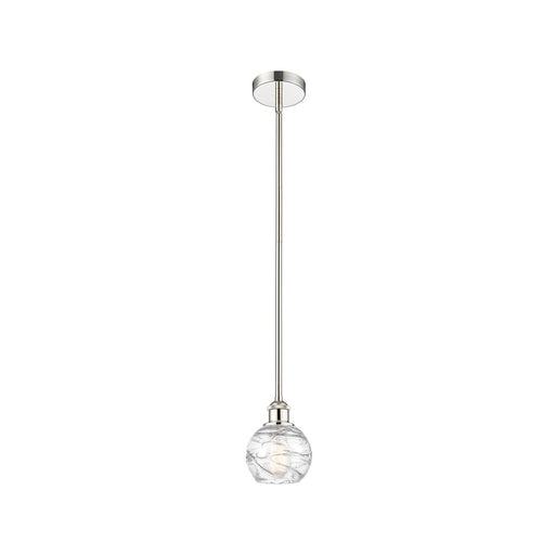 Innovations Athens Deco Swirl 6in 1-Light Mini Pendant | Industrial Polished Nickel Steel and Clear Deco Swirl Glass | Kitchen | Model 616-1S-PN-G1213-6CL
