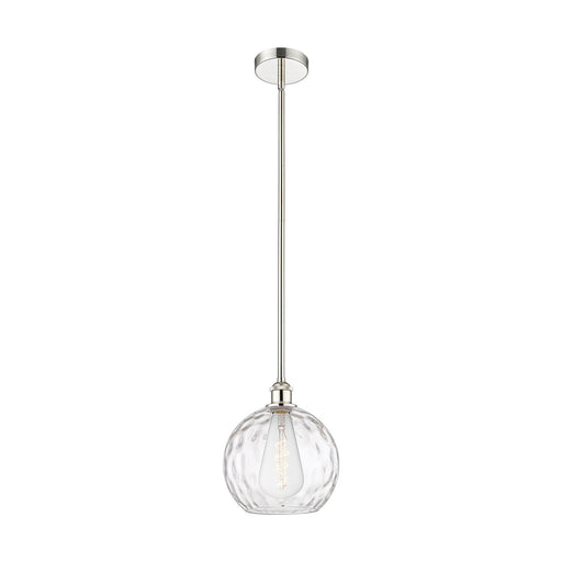 Innovations Athens Water Glass 10in 1-Light Mini Pendant | Industrial Polished Nickel and Clear Water Glass | Kitchen | Model 616-1S-PN-G1215-10-LED