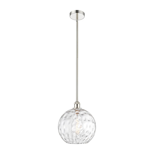 Innovations Athens Water Glass 12in 1-Light Mini Pendant | Industrial Polished Nickel and Clear Glass | Kitchen Island & Dining | Model 616-1S-PN-G1215-12